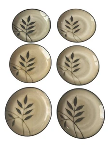 Set Of 6 Gibson Elite Midnight Palm Dinnerware Salad Dessert Plates 8.25 Inch - Picture 1 of 14
