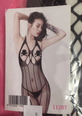 Mujer LENCERÍA SEXY RED CALAVERA Y HUESOS CRUZADOS Body Medias Nuevo en Paquete Foto 1 de 4