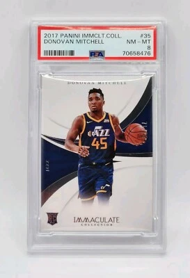 2017-18 Immaculate Collection Donovan Mitchell 71/75 RC rookie #35 PSA 8 - Image 1 of 3