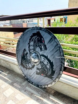 viking dragon shield,battle ready shield '30'cosplay  display viking shield - Image 1 of 4