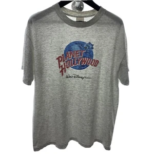 PLANET HOLLYWOOD Disney World Gray XL T-shirt Vintage Made in USA 1991 - Picture 1 of 4