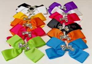 12 pcs Kids Girl Large Grosgrain Ribbon Cheer Bows with Alligator Hair Clips 5" - Picture 1 of 9