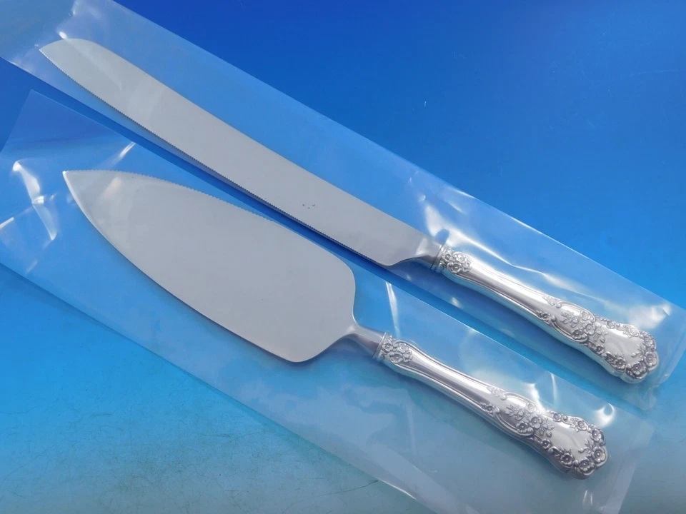 Juego de pastel de boda de plata esterlina Buttercup de Gorham servidor 2 piezas hecho a medida HHWS Foto 1 de 4