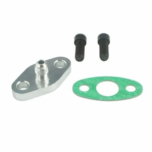 AN4 Fitting T3 T4 T35 T04 Turbo Oil Feed Inlet Flange w/ Gasket Adapter Aluminum - Picture 1 of 2