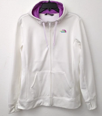 Женская толстовка с капюшоном на молнии The North Face LFC L белый фиолетовый логотип куртка с отверстием для большого пальца - Изображение 1 из 4