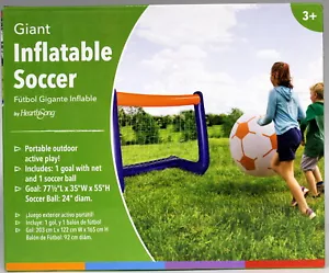 Giant Inflatable Soccer Ball (24 in) w/ Goal (77X35X55) Portable Outdoor Fun - Picture 1 of 12
