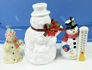 SNOWMAN Christmas Decorations One Tells The Temperature GREAT Holiday DECOR - Picture 1 of 2