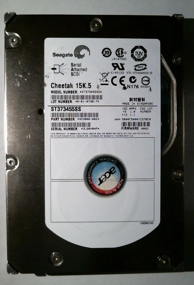 73,4 GB SAS Seagate Cheetah 15K.5 ST373455SS Internal 15000RPM 3.5 Hard Drive - Image 1 of 1