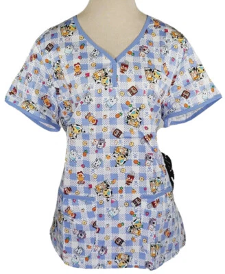 Koi Tokidoki Eve Womens Large Scrub Top Summer Picnic Stretch #1017TKD, NWT - Image 1 of 4