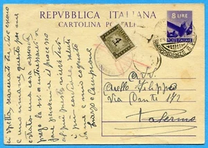 CARTOLINA TASSATA E CON CENSURA - £.8 (C134) (700495) - Picture 1 of 2