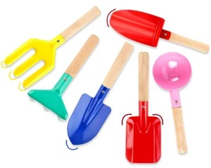 6 Piece Kids Gardening Tools Children Beach Sand Toys Made of Metal with Stur... - Picture 1 of 7