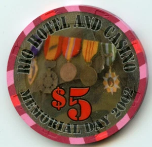 $5 Rio Memorial Day Medals LE Chip Las Vegas 2002 - Picture 1 of 2