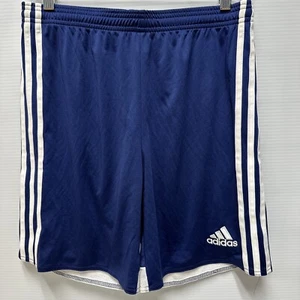 Pantaloncini Adidas ragazzo ragazza blu righe bianche Regi 14 calcio FB taglia - Youth XL NUOVI CON ETICHETTE - Foto 1 di 13