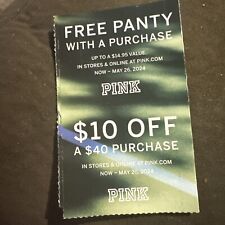 Victoria’s Secret Panty W/purchase (up To 14.95) $10off $40 Expires 5/26/2024