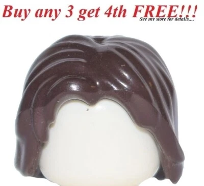 ☀️NEW Lego Minifig Hair Male Tousled DARK BROWN Prince Dastan Style Female Girl - Image 1 of 4