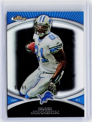 2010 TOPPS FINEST BLACK REFRACTOR #4 - CALVIN JOHNSON #ED 51/99 - Image 1 of 2