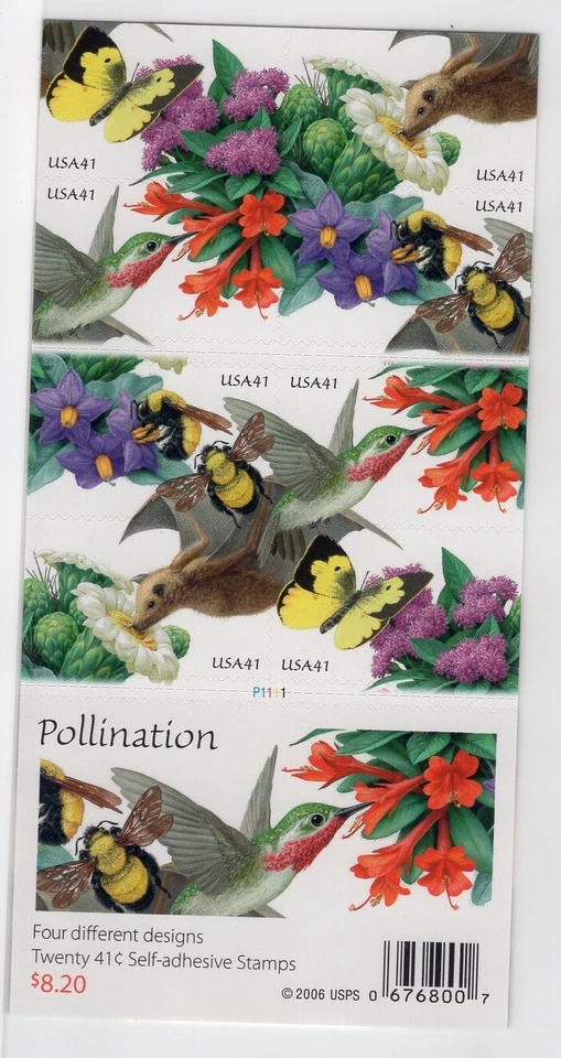 2007 41 cent Pollination booklet of 20 Scott #4156d, Mint NH - Image 1 of 1