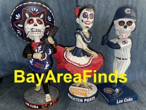 3 Bobbles Herencia Hispana Los Chicago Cubs Calavera de Azúcar Bobblehead Mariachi SGA - Imagen 1 de 10