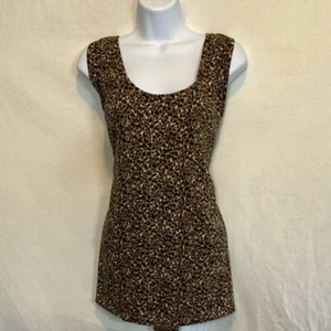 D-36 Ava & Viv PLUS SIZE 2X Black Brown & White Animal Print Sleeveless Blouse - Picture 1 of 12