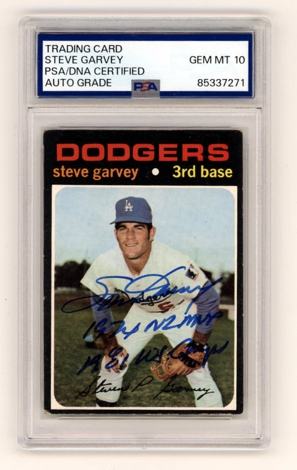 Steve Garvey 1971 Topps #341 Signed Rookie RC w/ MVP WSC Ins PSA 10 Auto Dodgers - Image 1 of 1