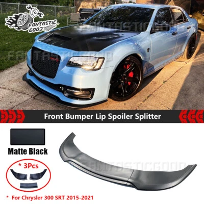 For Chrysler 300 C S SRT 2015-2023 Matte Black Front Bumper Lip Splitter Spoiler - Image 1 of 4