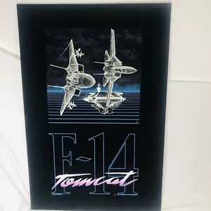 VTG 1987 Blackbird F-14 Tomcat Velvet Poster 36x24 Fighter Jet Top Gun Era RARE - Picture 1 of 10
