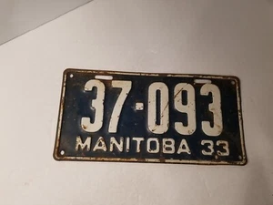 1933 Manitoba License Plate - Bild 1 von 2