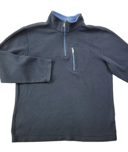 L.L. Bean Boy's M 10-12 Blue 1/4 Zip Pullover Fleece Zip Pocket Stretch - Picture 1 of 9
