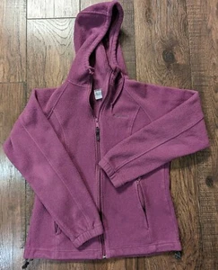 Columbia Fleece Hooded Jacket Women’s Medium Purple Full Zip Up w/ Zip Pockets  - Picture 1 of 18