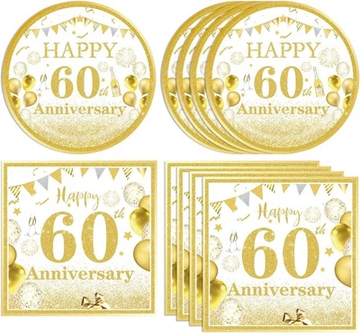 40PCS Gold Birthday Decorations 60th Theme Party Anniversary  - Image 1 of 4