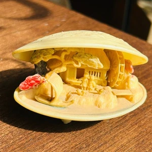1940's VTG Celluloid Diorama Clam Shell Japanese Art Miniature Decorative - Picture 1 of 12