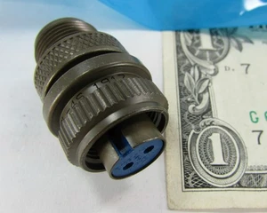 Amphenol Military Style Aluminum Female Plug Circular Connector 2-Pin Solder Cup - Picture 1 of 12