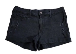Hollister High Rise Distressed Black Denim Shorts 3" Size 11 - Picture 1 of 3