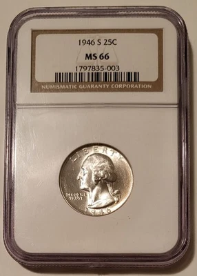 1946 S Washington Quarter S/S RPM FS-501 (Stickered Reverse) MS66 NGC - Image 1 of 4