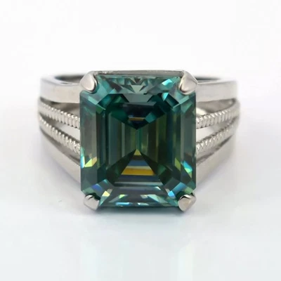 40.00 Ct Blue Diamond Men’s Ring 925 Silver Huge Gift for 4th of July Event - Image 1 of 4