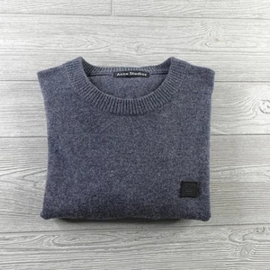 Acne Studios Nalon Face Pullover Herren Large meliert grau 100% Wolle Langarm - Bild 1 von 8