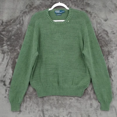 Polo Ralph Lauren Suéter Tejido Lino Algodón Cuello Redondo Manga Larga Hombres XL Pullover Foto 1 de 4