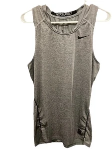 Canotta da corsa Nike Pro Dri-Fit. Vestibilità grigia senza maniche performante. Taglia S. - Foto 1 di 6