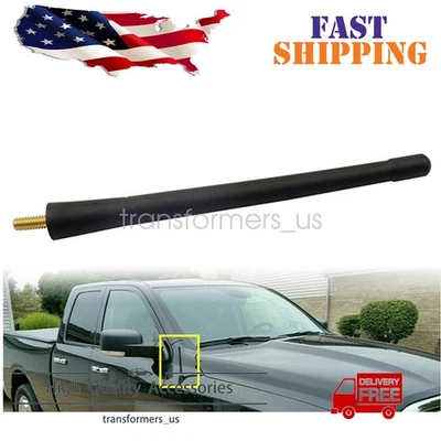 Para Dodge Ram 1500 2500 3500 2017 7" pulgadas corto negro antena mástil alimentación AM/FM Foto 1 de 4