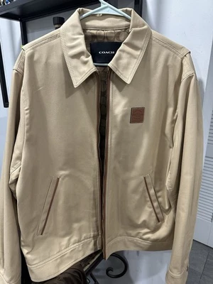 Coach Jacket Mens Beige Size M Full Zip #CI507 - Image 1 of 4