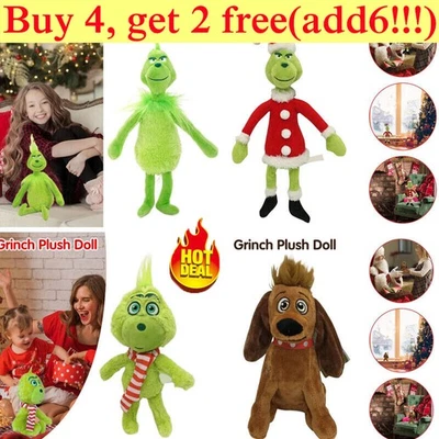 Christmas Grinch Plush Doll Soft Stuffed Teddy Toy Xmas Gift Baby Kids 2025