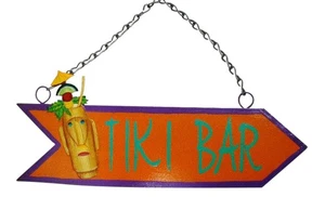 Tiki Bar Arrow Sign Haitian Metal Art Wall Decor - Picture 1 of 1