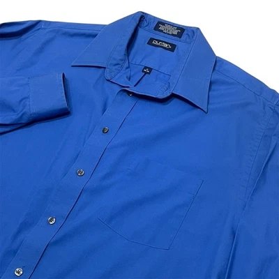 Camisa de vestir Puritan para hombre 17 34/35 azul sin arrugas manga larga abotonada Foto 1 de 4