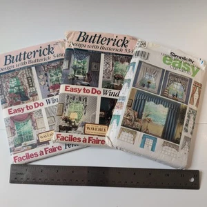 Lot of 3 Vintage Sewing Patterns - Used Home Decor Curtain Simplicity Butterick - Picture 1 of 1