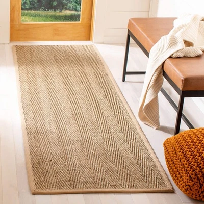 SAFAVIEH Natural Fiber Collection Runner Rug - 2'6" x 12', Natural & Beige, S... - Image 1 of 4