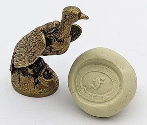 VICTORIAN EAGLE & GOTHIC 'F' INTAGLIO LETTER SEAL 19TH CENTURY - Picture 1 of 9