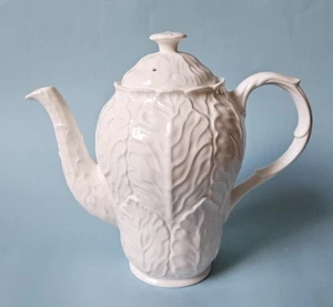 Coalport Countryware 4 Cup Coffee Server White Cabbage Leaf Bone China - Picture 1 of 7
