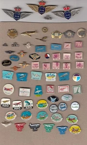 Lote de trabajo vintage de insignias con logotipo de aerolínea años 60 KLM Lufthansa Sabena Schiphol - Imagen 1 de 1