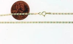 New Solid Real 10K Gold 3 Color Multi Tone Valentino Necklace Chain 1.65 mm - Picture 1 of 6