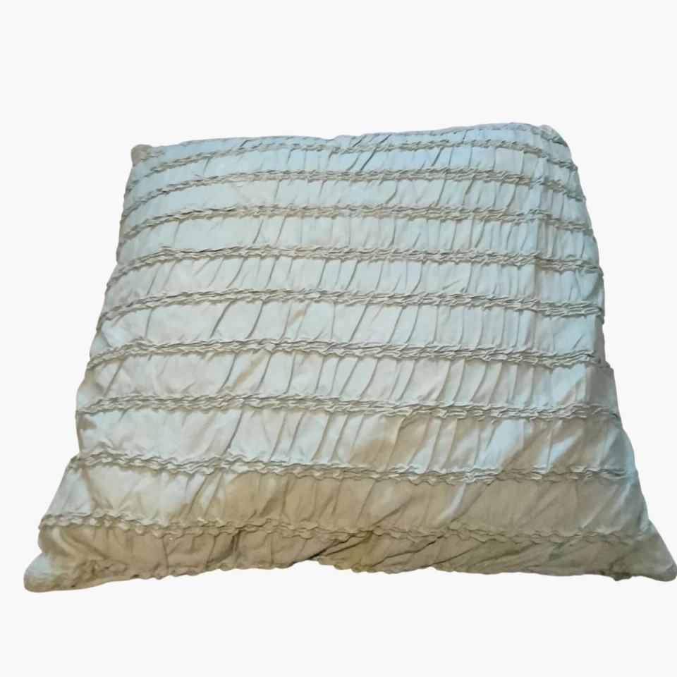 Decorative Cushion Pillow Seafoam Green Ruffled Smocked Style Co - Image 1 of 4